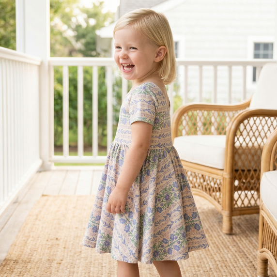 Best lightweight purple floral toddler pajamas for daycare naps and play