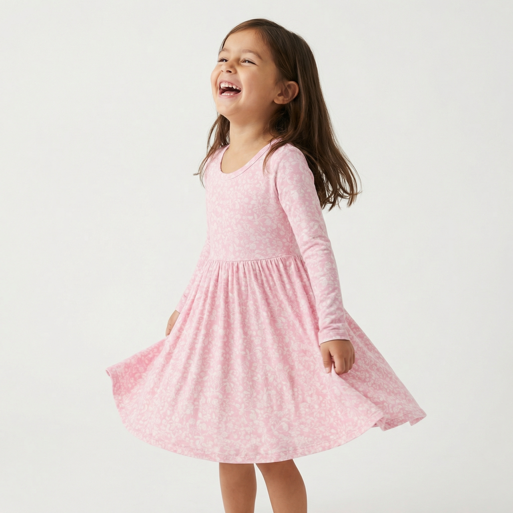 Best soft bamboo toddler pajamas in pink and white floral for active kids and restful sleep