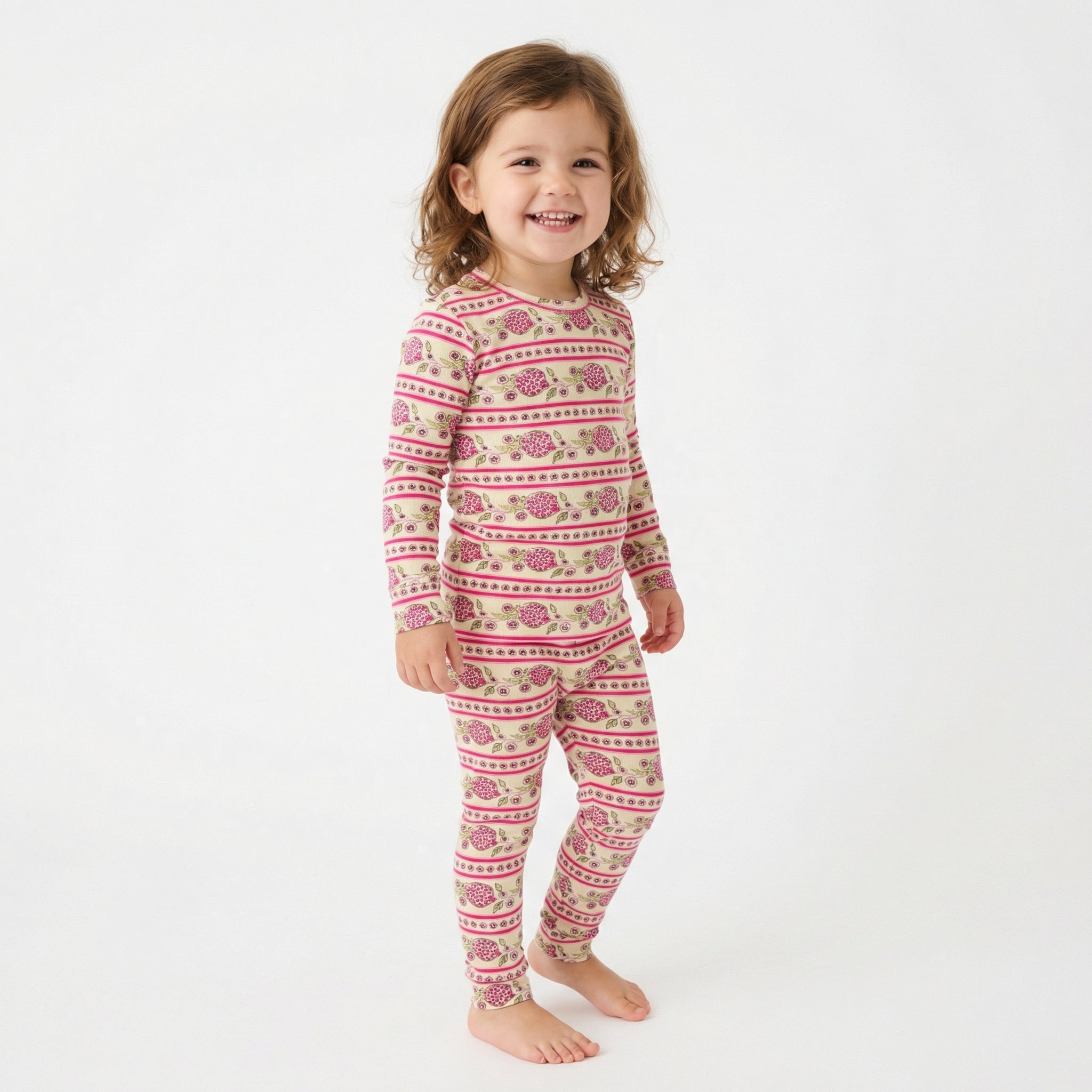 Top rated toddler pajama set in pink floral for sensitive skin and year round comfort