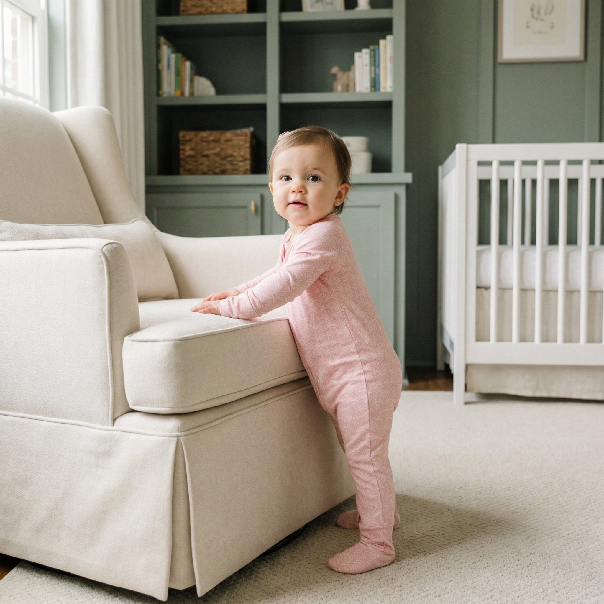 Most loved Motette pink zipper baby pajama for newborn bedtime routines