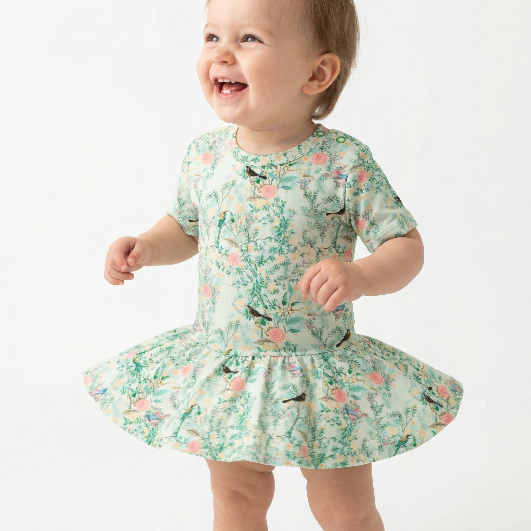 Top rated toddler pajama set in green floral for sensitive skin and year round comfort