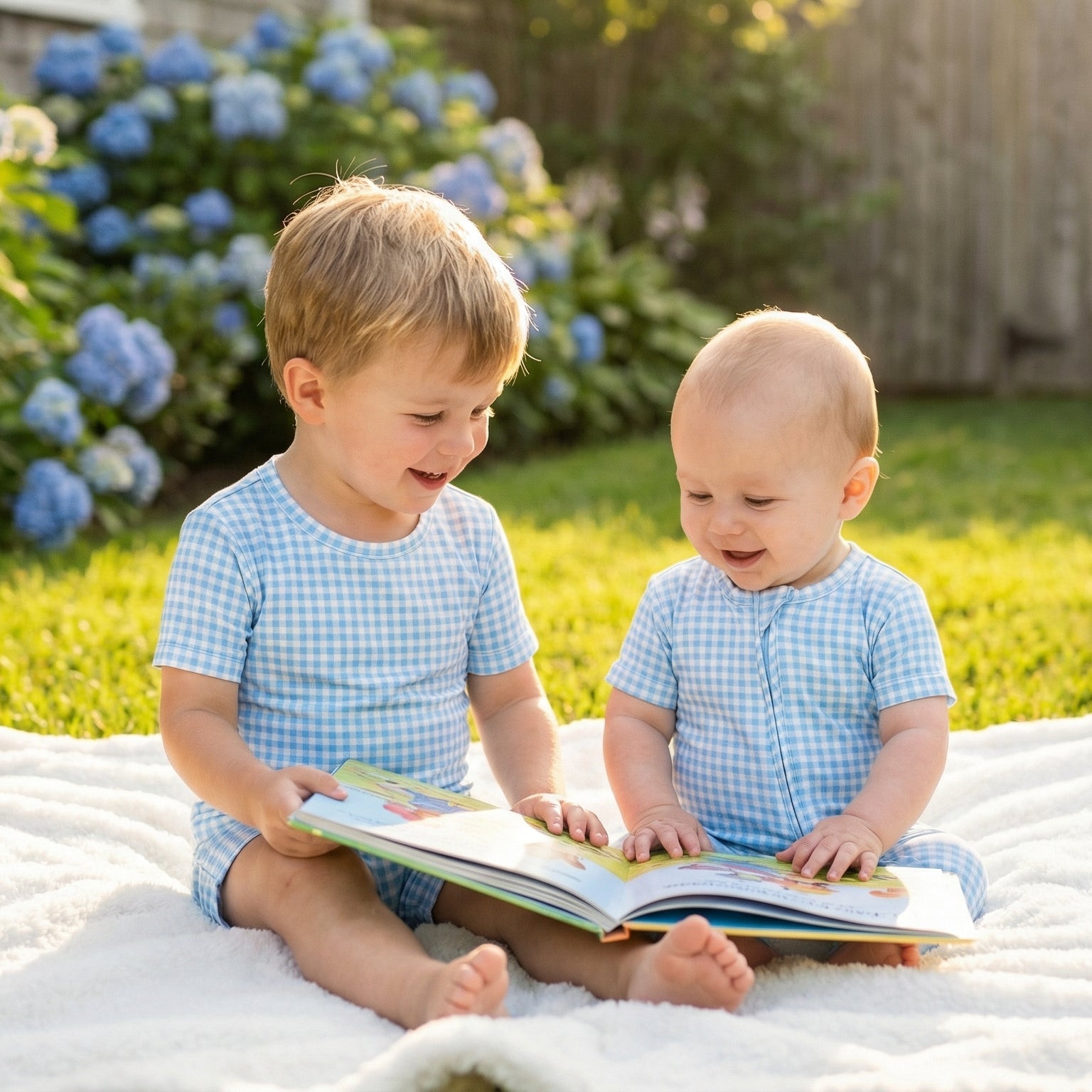 Most loved Motette blue gingham zipper baby pajama for newborn bedtime routines