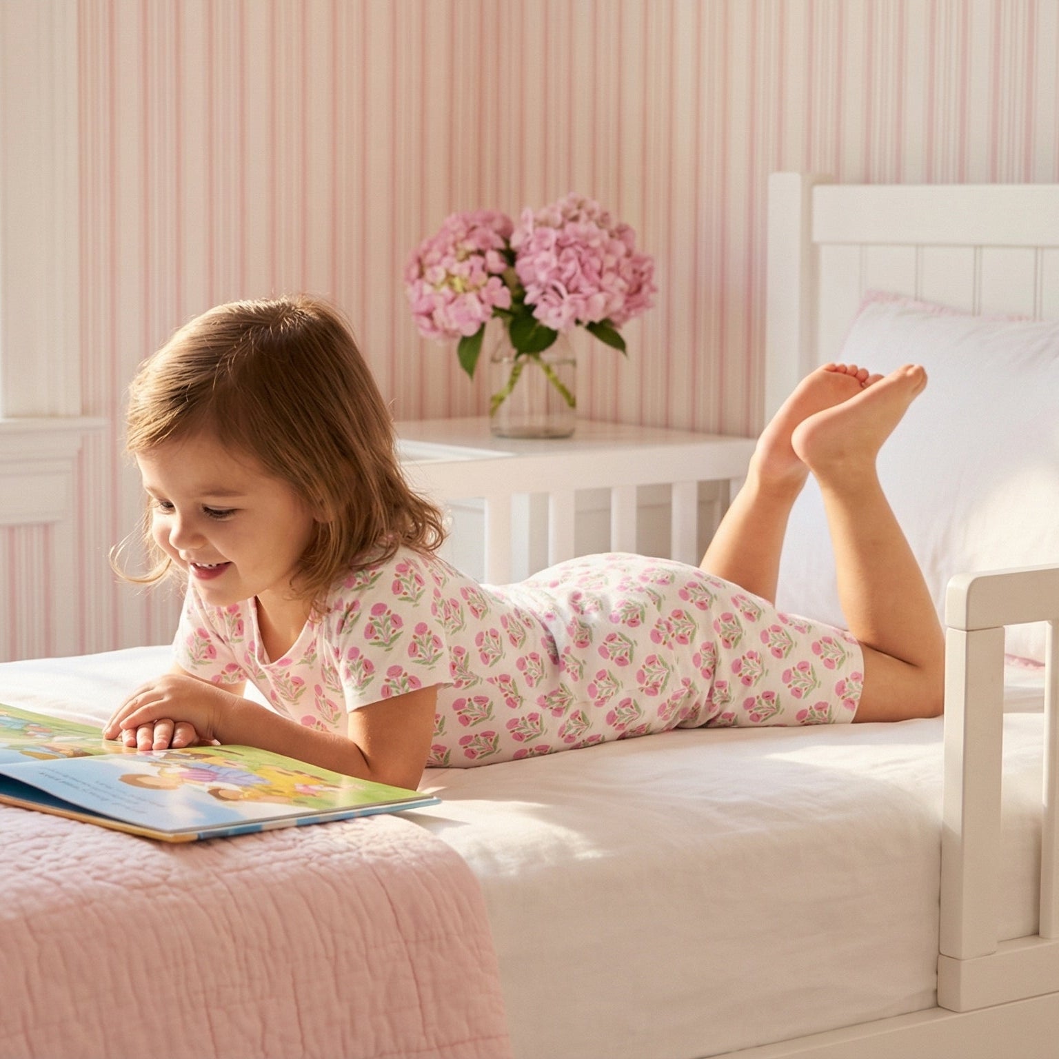Editor loved Motette breathable pink floral toddler sleepwear for warm sleepers
