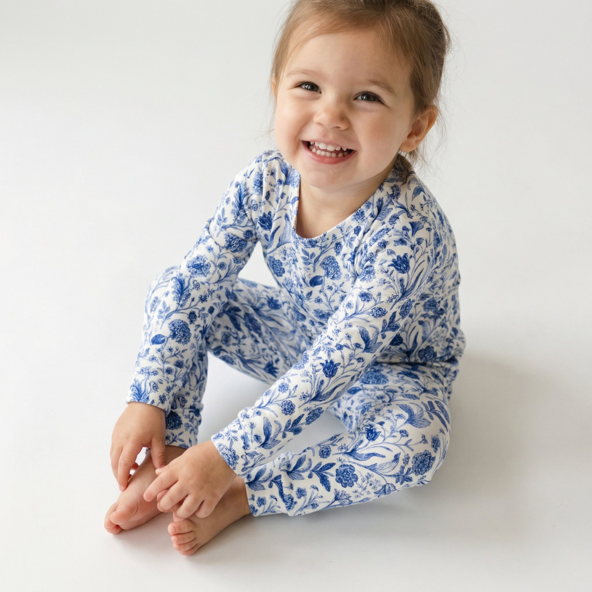 Editor loved Motette breathable blue floral toddler sleepwear for warm sleepers
