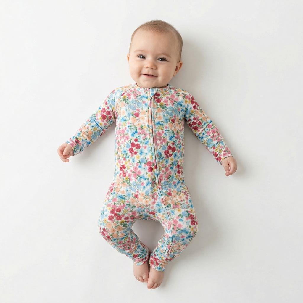 Top rated footed bamboo sleeper in floral trusted by moms for soft, comfortable sleep
