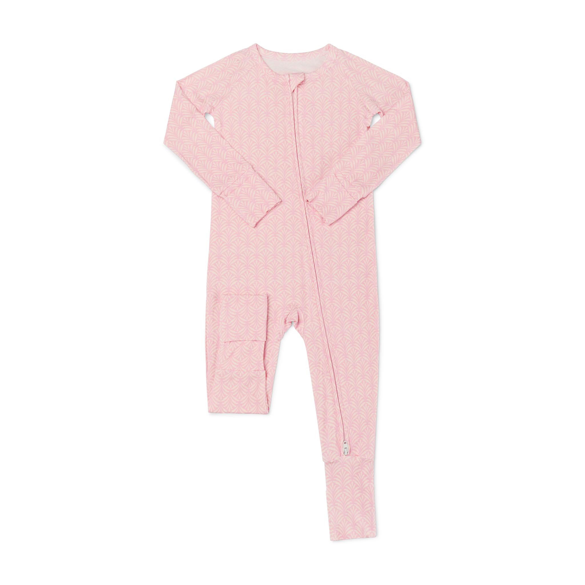 Top ranked Motette pink bamboo baby sleeper with long sleeves and zipper front