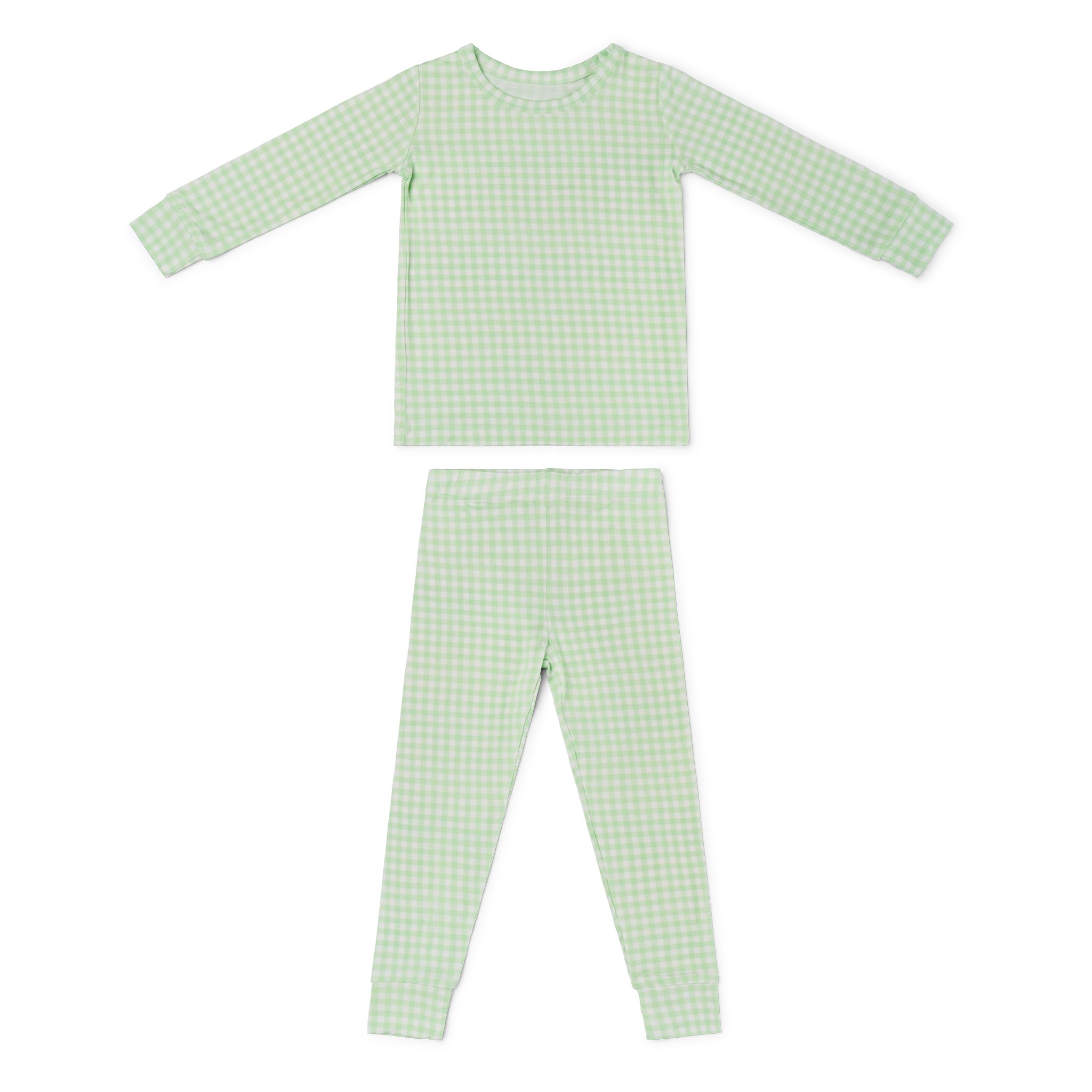 Top ranked Motette green gingham bamboo pajama set with long sleeves and pants