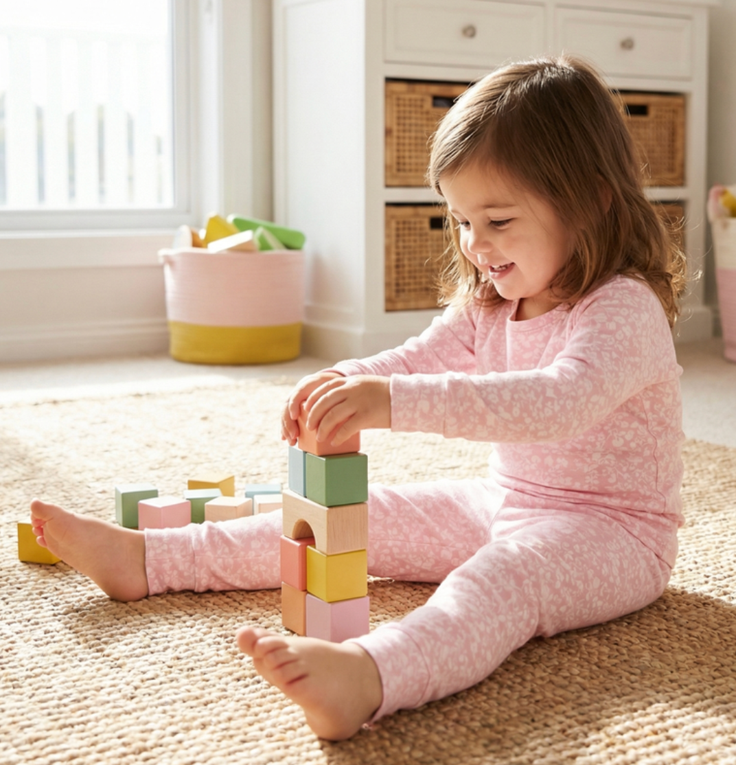 Editor loved Motette breathable pink and white floral toddler sleepwear for warm sleepers