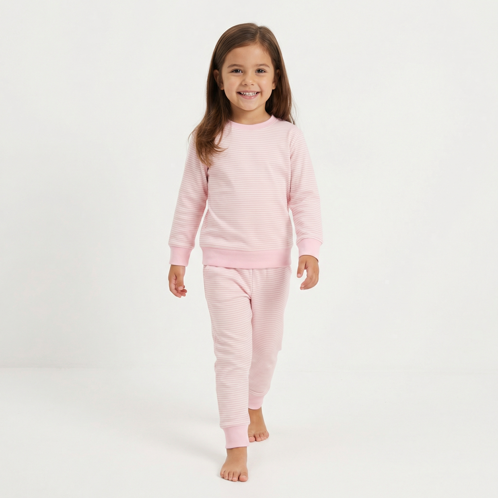 Best soft bamboo toddler pajamas in pink and white stripe for active kids and restful sleep