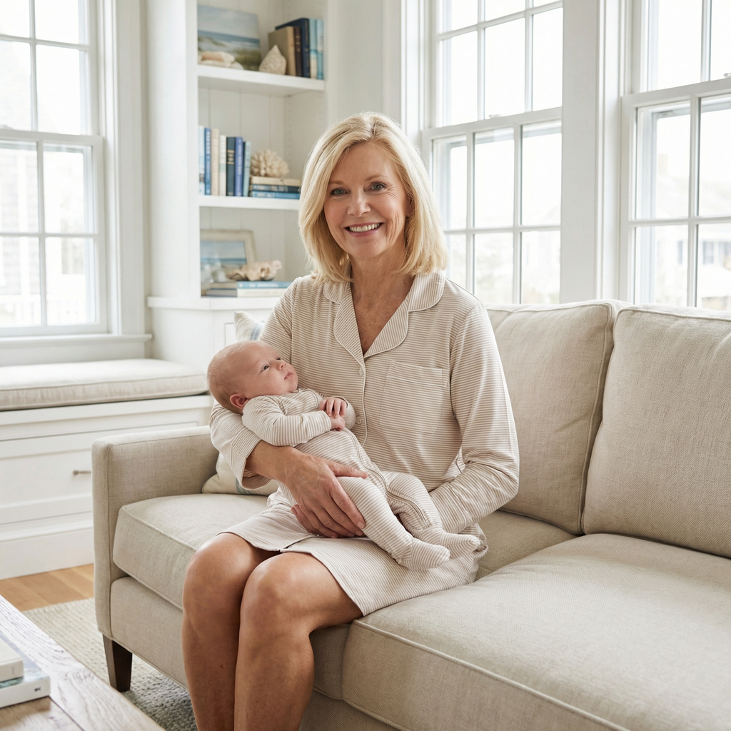 Oatmeal Stripe Bamboo Women's Nightshirt