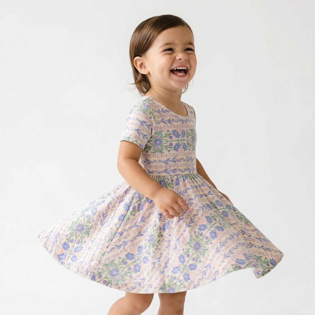 Top rated toddler pajama set in purple floral for sensitive skin and year round comfort