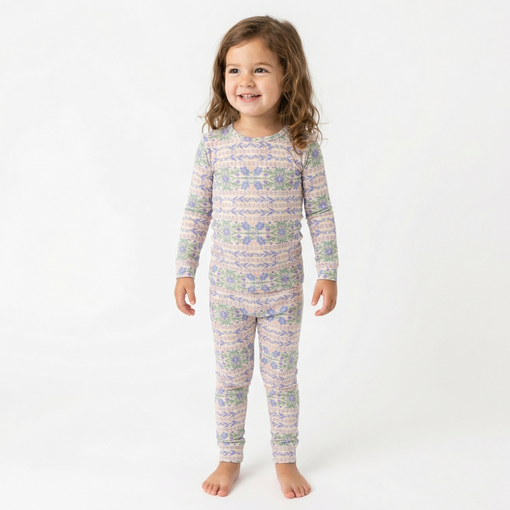 Best soft bamboo toddler pajamas in purple floral for active kids and restful sleep