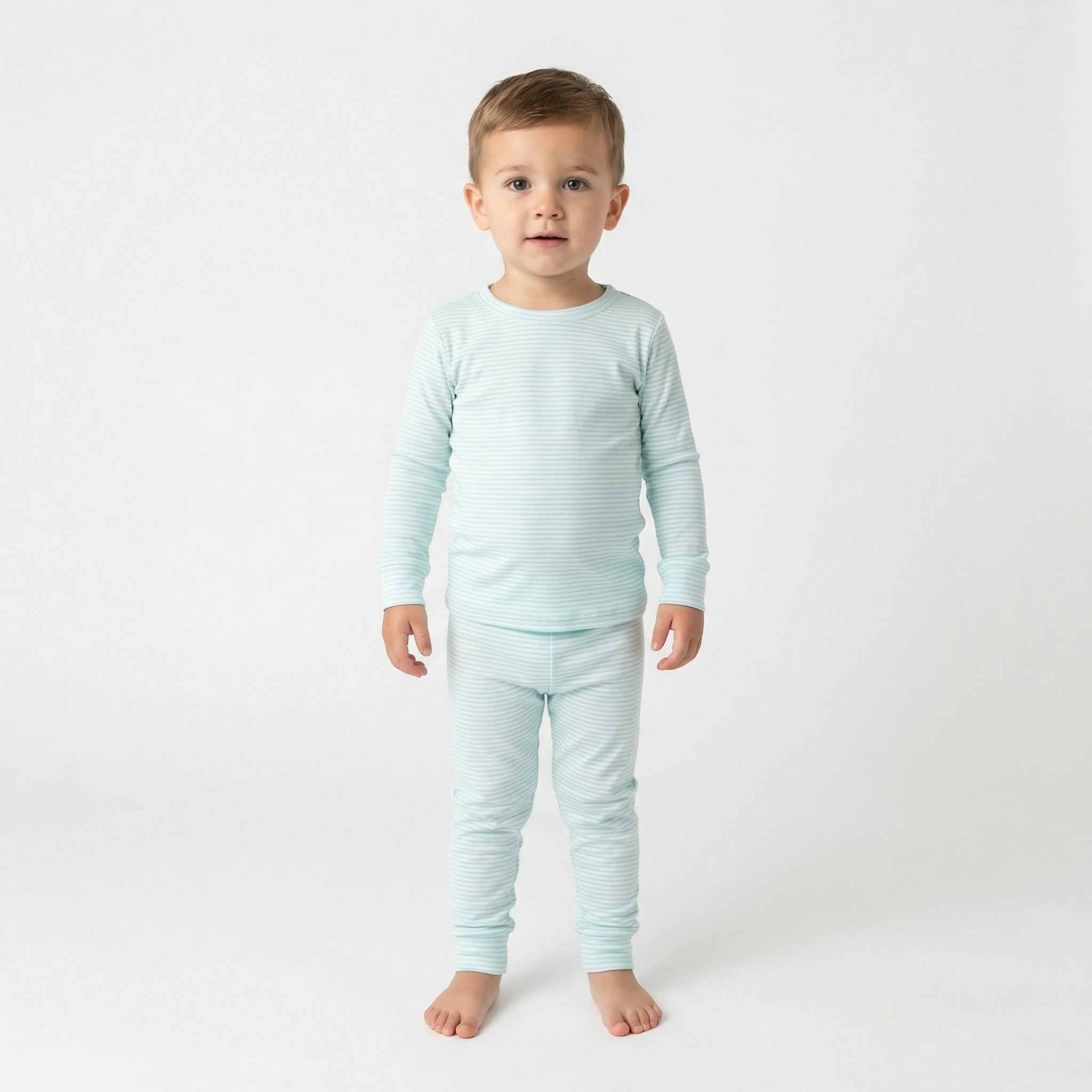 Best soft bamboo toddler pajamas in blue and white stripe for active kids and restful sleep