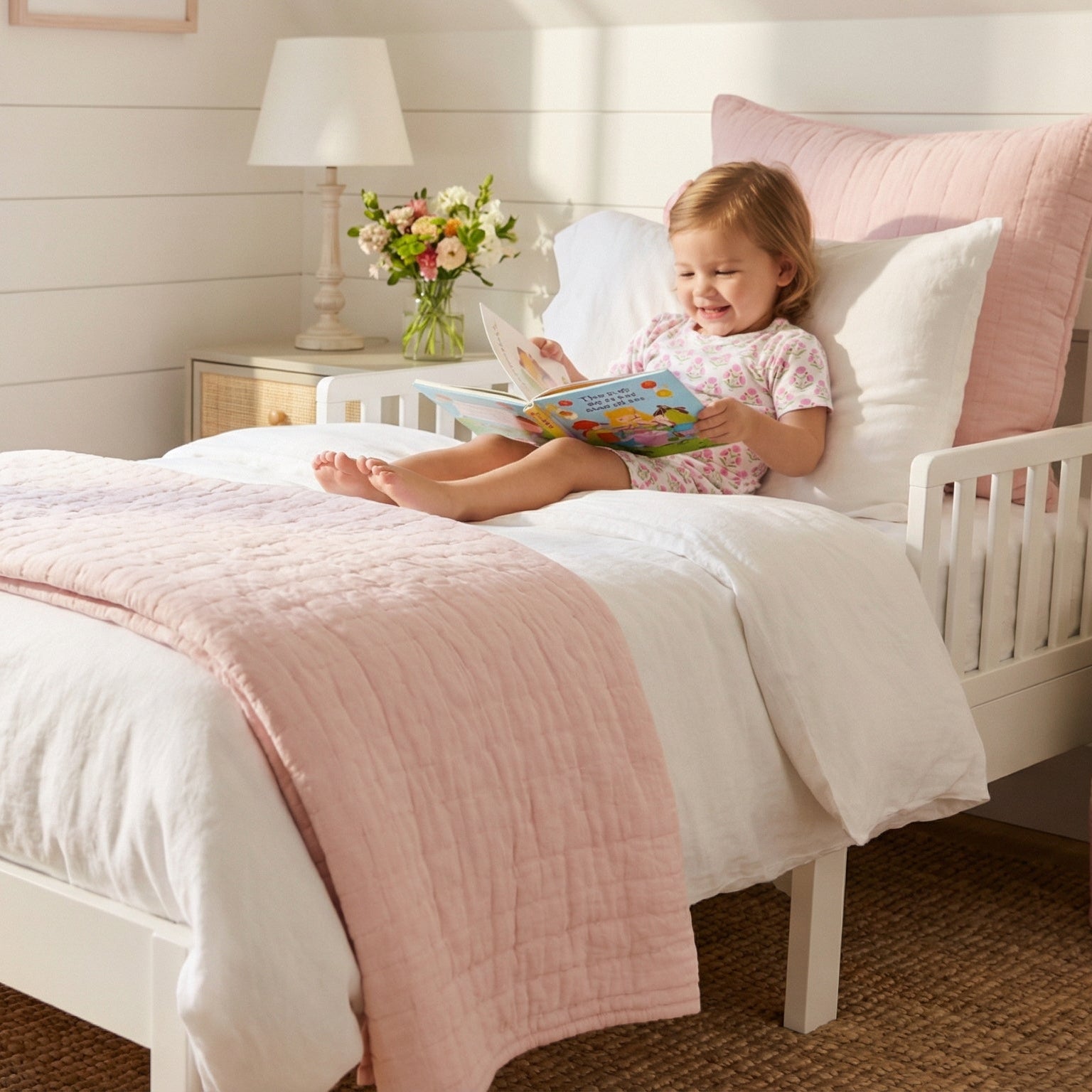 Most recommended pink floral toddler loungewear set for travel and overnight stays