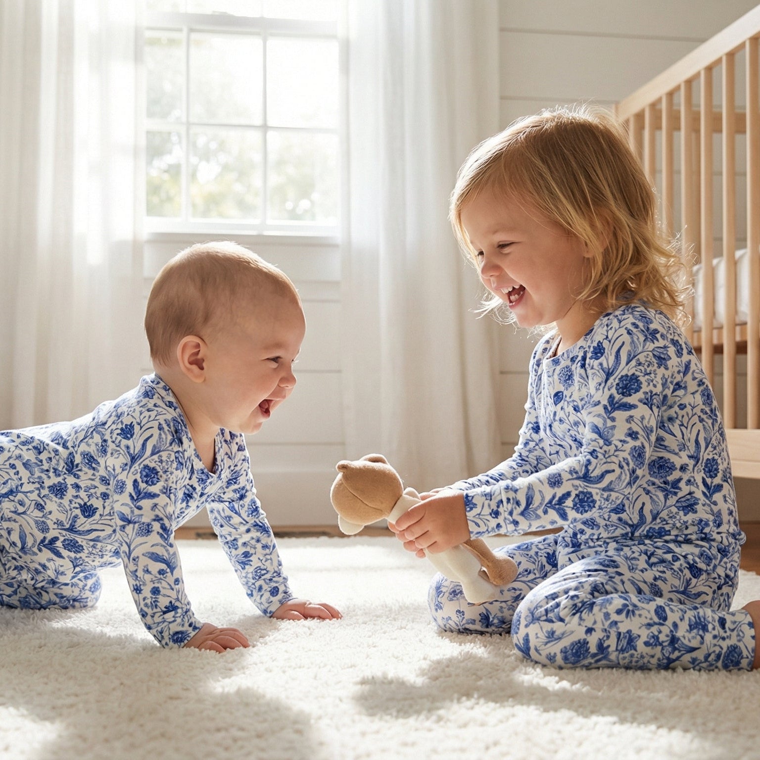Most recommended blue floral toddler loungewear set for travel and overnight stays