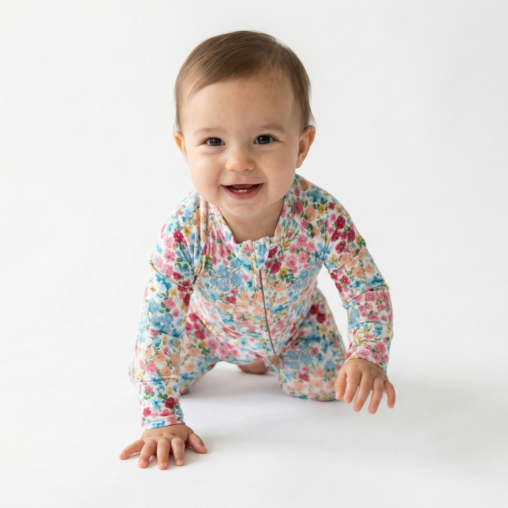 Most loved Motette floral zipper baby pajama for newborn bedtime routines
