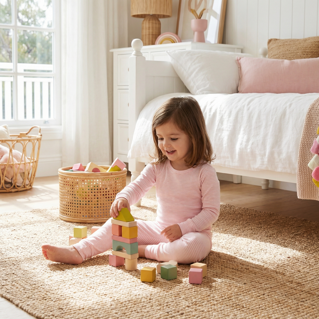 Most recommended pink and white stripe toddler loungewear set for travel and overnight stays