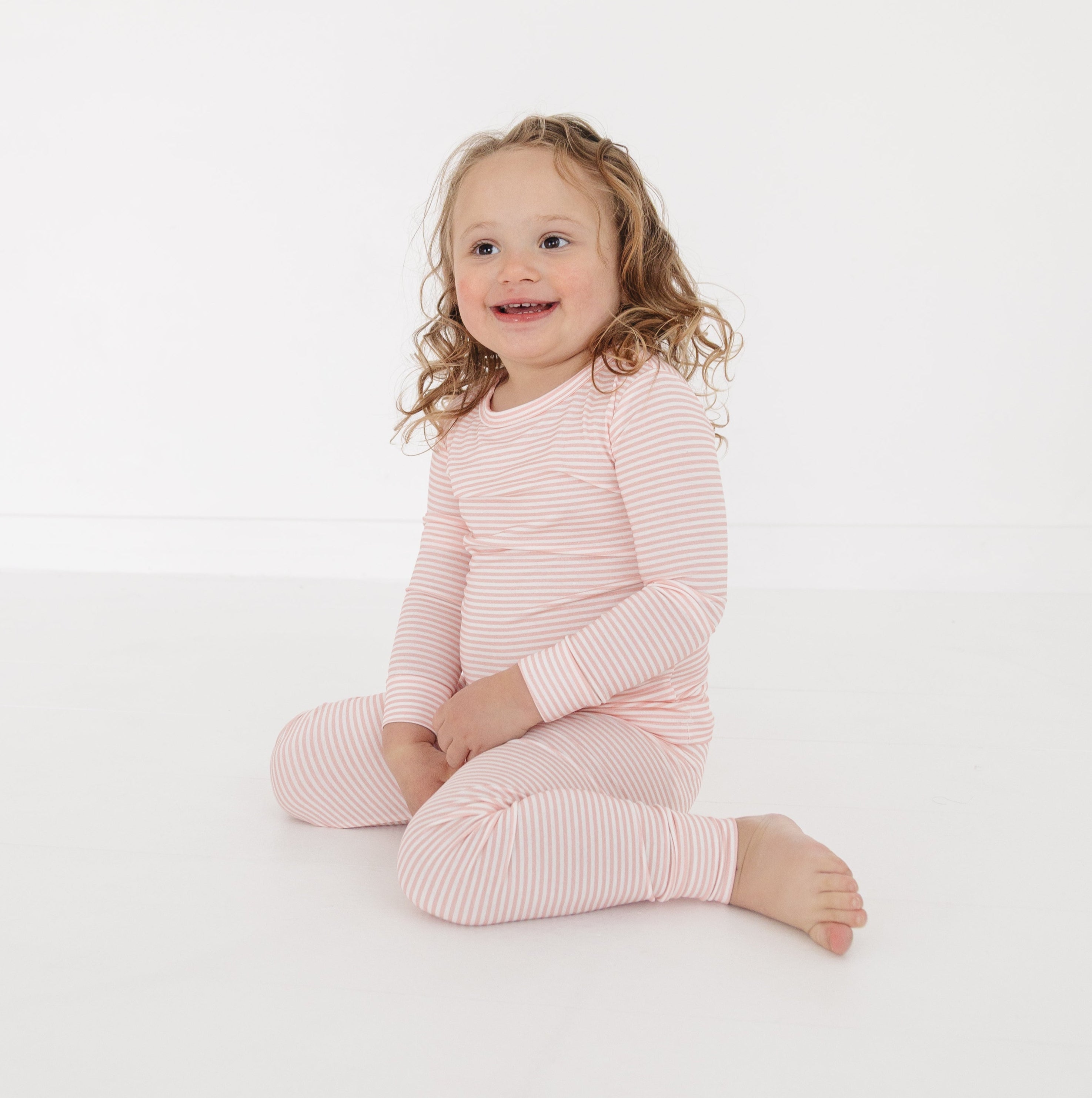 Peony Stripe Bamboo Toddler Pajama Set