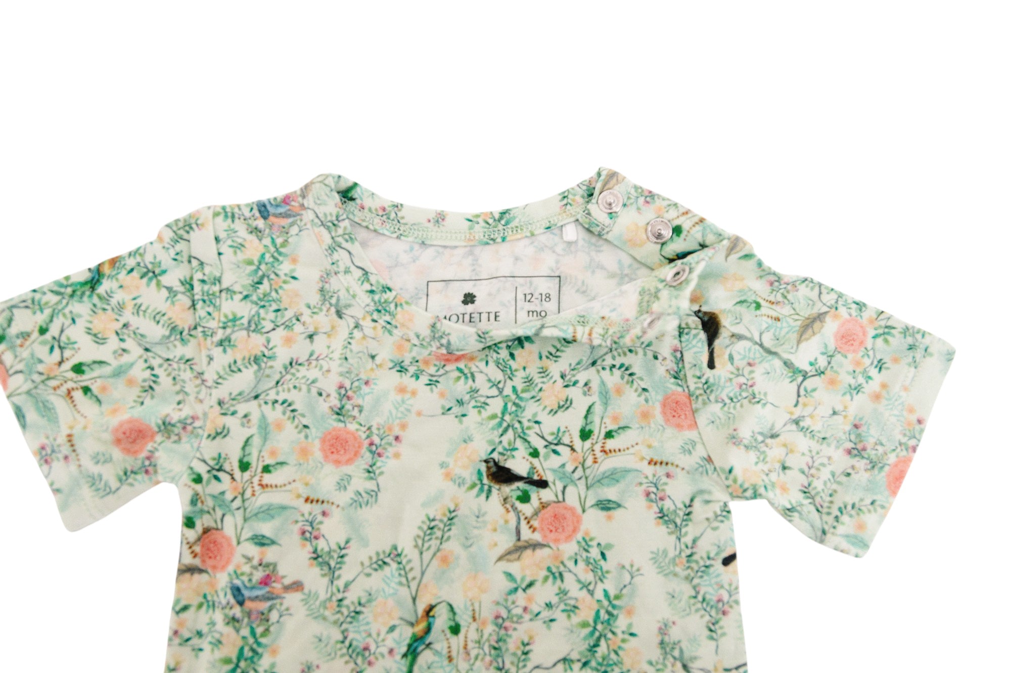 Snaps on bamboo baby twirl dress with built-in bodysuit