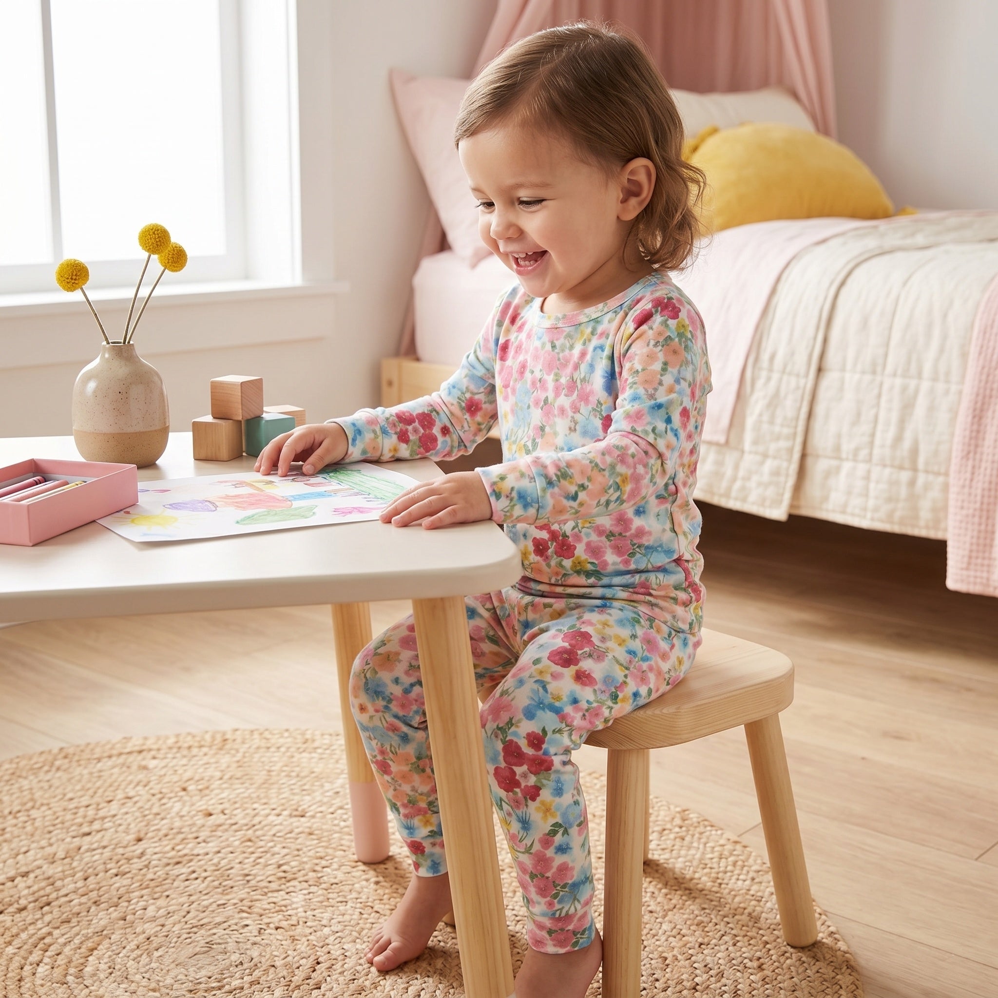 Editor loved Motette breathable floral toddler sleepwear for warm sleepers