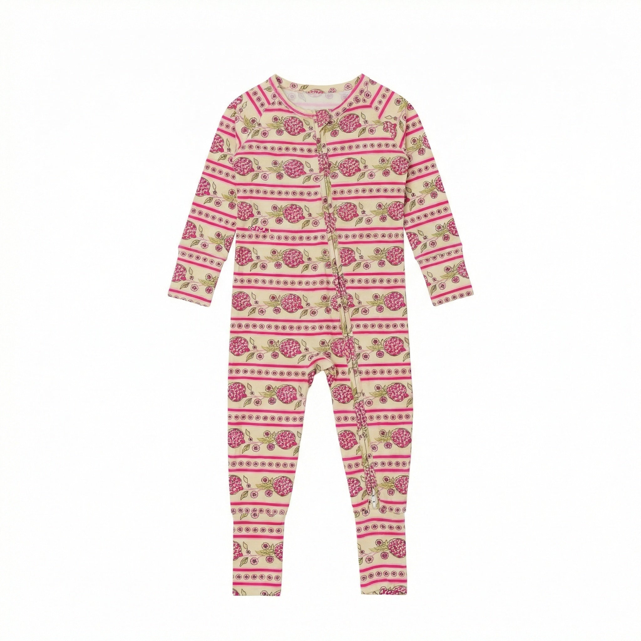 Top ranked Motette pink floral bamboo baby sleeper with long sleeves and zipper front